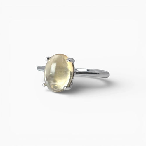 Bague Citrine Naturelle & Argent 925 – Aura Solaire, vue principale sur fond blanc