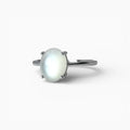 Bague Pierre de Lune & Argent 925 – Aura Lunaire, vue principale sur fond blanc