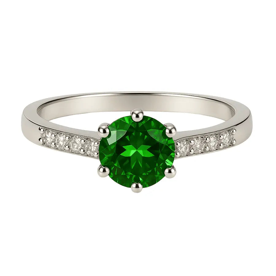 Bague Argent | Émeraude d'Éos