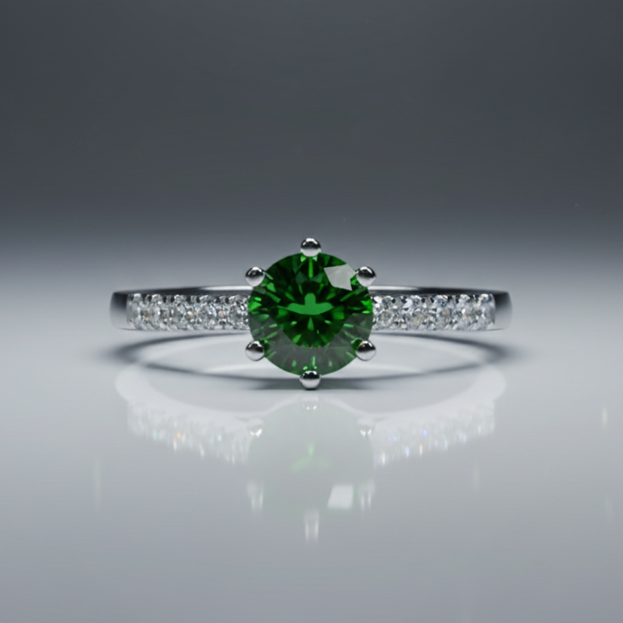 Bague Argent | Émeraude d'Éos Ma boutique
