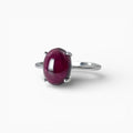 Bague Grenat & Argent 925 – Aura Pourpre, vue principale sur fond blanc