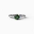 Bague Solitaire Tourmaline Verte – Lueur Éveil, vue principale argent 925