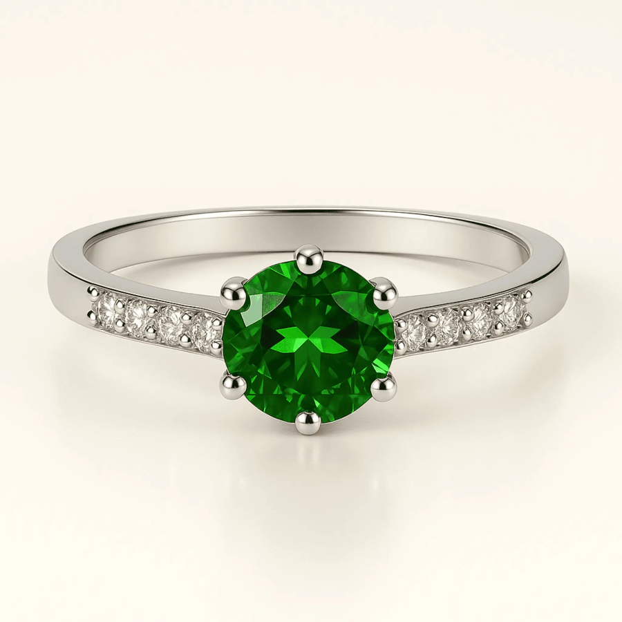 bague argent sterling pierre naturelle tourmaline verte