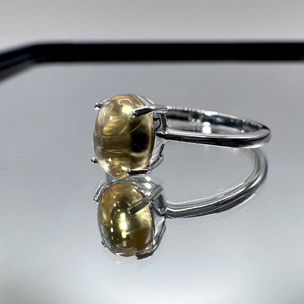 Détails de l'argent 925 poli de la bague Aura Solaire Séléne Céleste.