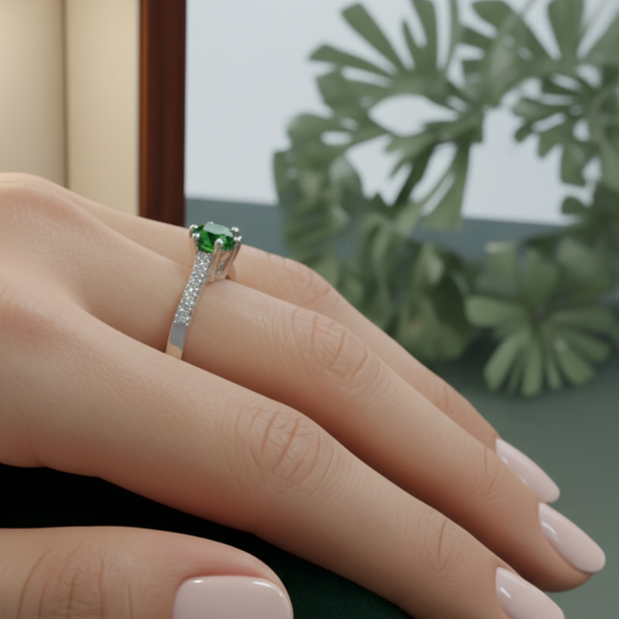 bague en tourmaline mis en valeur sur une main