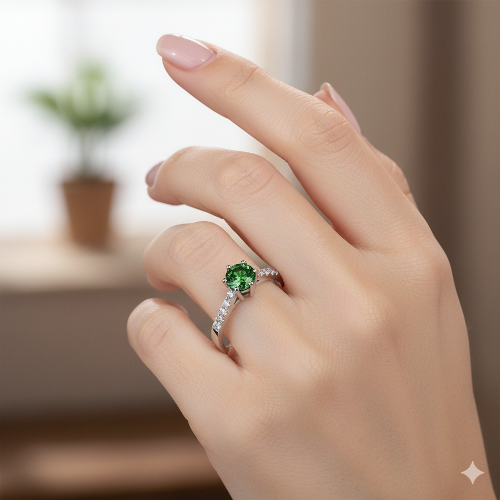 Bague Argent | Émeraude d'Éos Ma boutique