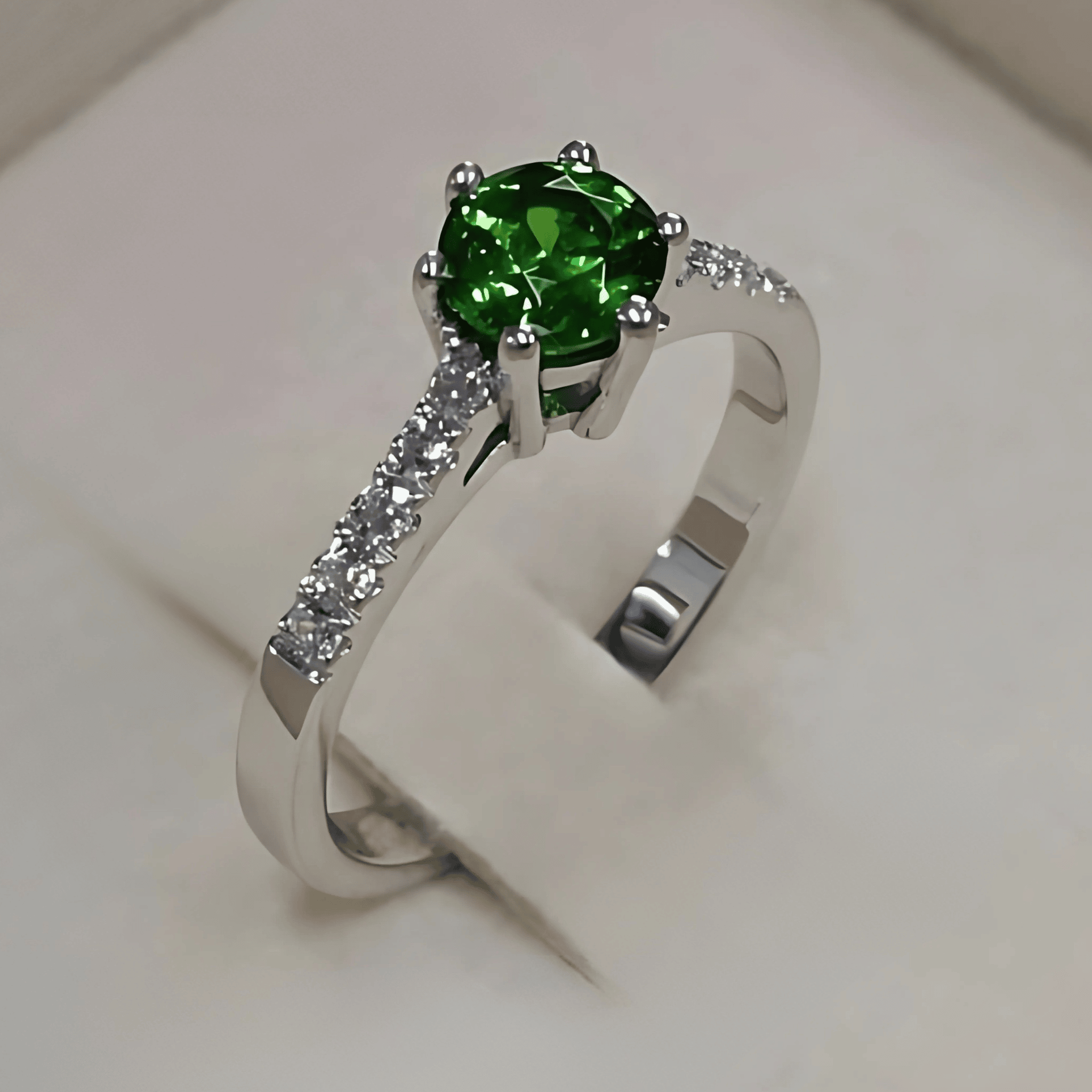 bague tourmaline verte - Éveil Solitaire