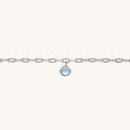 Bracelet topaze bleue argent 925 Rosée d’Azur, chaîne fine et petite pierre naturelle.