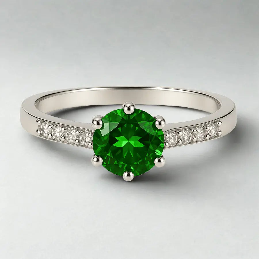 Bague Argent | Émeraude d'Éos Ma boutique